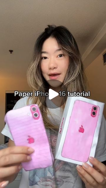 Rou on Instagram: "Paper iPhone 16 tutorial #diy #papercraft @apple" Paper Iphone Printable, Paper Iphone 15, How To Make A Paper Phone, Cute Phone Drawing, Iphone Papercraft, Diy Paper Squishy, Iphone Craft, Iphone Printable, Toys Template