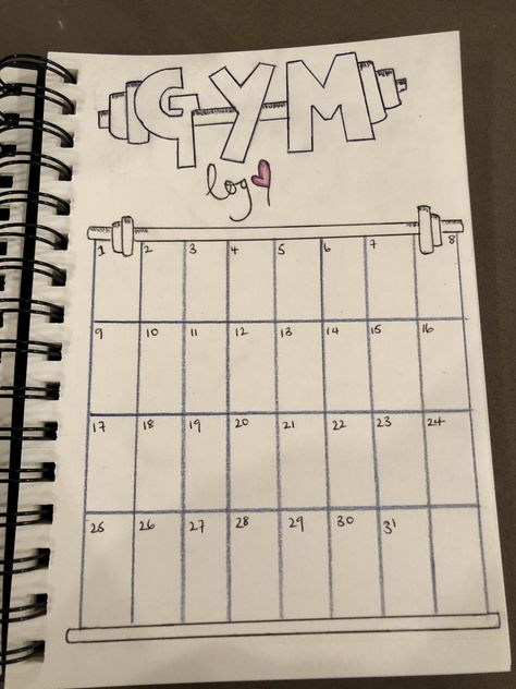 Gym Tracker Bullet Journal, Gym Bullet Journal, Workout Log Bullet Journal, Gym Journal Ideas, Bullet Journal Sport, Pixel Notebook, Gym Journal, Fitness Bullet Journal, Gym Diary