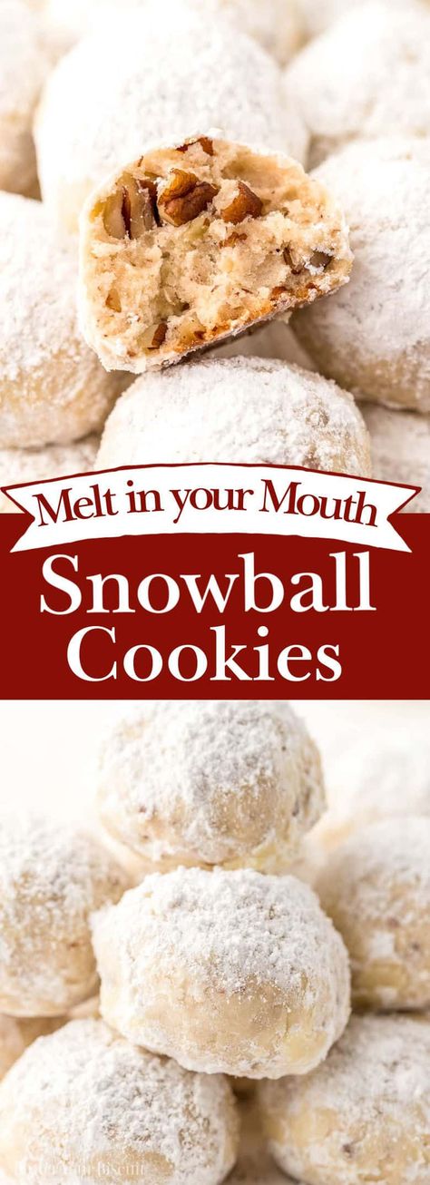 Snowball Cookie, Snowball Cookie Recipe, Baking List, Russian Tea Cake, Mexican Wedding Cookies, Buttery Shortbread Cookies, Russian Tea, Snowball Cookies, Brownie Desserts