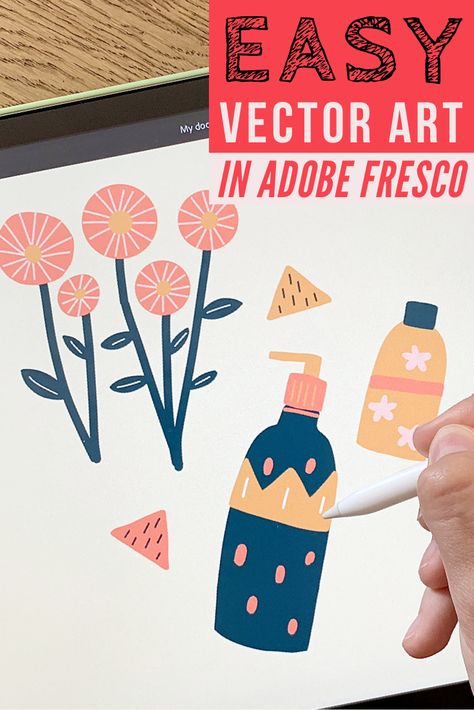 How To Use Adobe Fresco, Adobe Fresco Art Ideas, Adobe Fresco Tips, Adobe Fresco Illustration, Adobe Fresco Art, Adobe Fresco Tutorial, Fresco Illustration, Fresco Adobe, Vector Illustration Tutorial