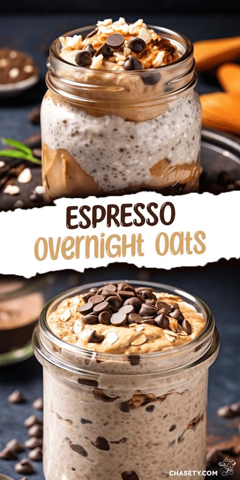 Espresso Overnight Oats [10 Minutes] - Chasety Espresso Protein Overnight Oats, Meal Prep Tips For Beginners, Overnight Oats Healthy Yogurt, Espresso Overnight Oats Healthy, Overnight Oats Espresso, O Er Night Oats, Coffee Overnight Oats Healthy, Smores Overnight Oats, Espresso Oats