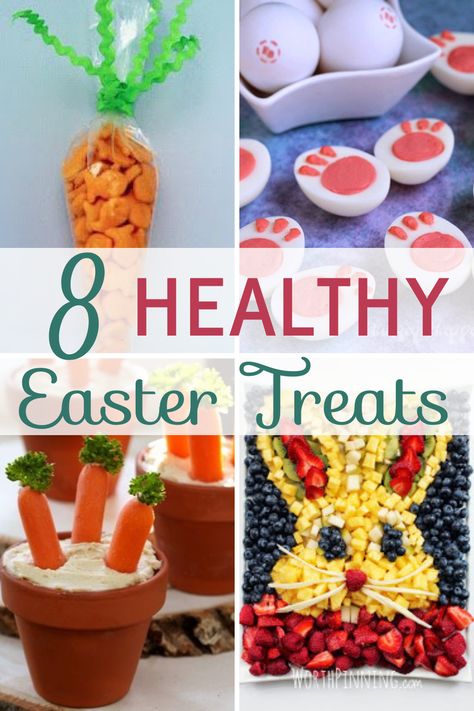 Yes, your kids will still want candy, but they'll also be happy to eat these adorable and healthy Easter treats! Easter Preschool Snacks, Healthy Easter Snacks, School Easter Party, Healthy Easter Treats, Easter Brunch Buffet, Holiday Boards, Healthy Easter Recipes, Easter Foods, Easter Food Crafts