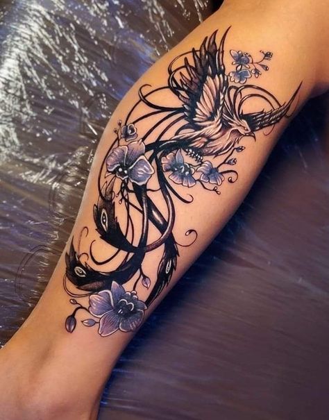 Tato Phoenix, Phoenix Tattoo Feminine, Small Phoenix Tattoos, Phoenix Tattoo Design, Tattoos For Women Flowers, Tato Lengan, Forearm Tattoo Women, Leg Tattoos Women, Dope Tattoos For Women