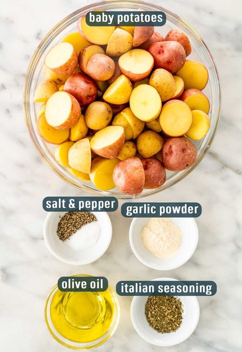 Roasted Baby Potatoes - Jo Cooks Baby Potato Recipes Roasted, Roasted Small Potatoes, Golden Potato Recipes, Small Potatoes Recipe, Baked Baby Potatoes, Gold Potato Recipes, Potato Side Dishes Easy, Baby Potato Recipes, Roasted Baby Potatoes