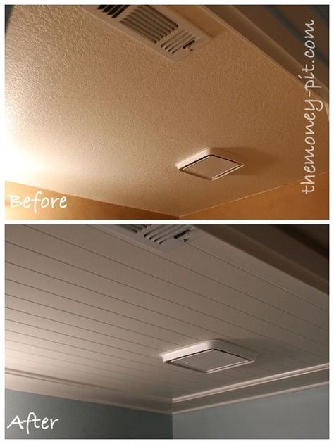 Camper Vintage, Remodel Farmhouse, Diy Camper Remodel, Ceiling Texture, Beadboard Ceiling, Rv Makeover, Camper Makeover, Camper Living, Camper Renovation