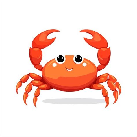 Arifinzainal1728 | Freepik Crab Photo, Cartoon Crab, Crab Cartoon, Vector Animals, Semi Realistic, 2d Character, Vector Photo, Crab, Premium Vector