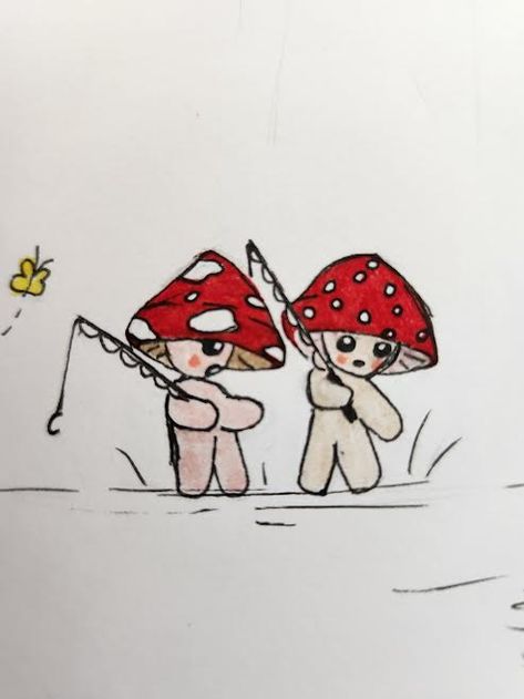 Mushroom Dude Drawing, Mushroom Couple Drawing, Lil Mushroom Guy, Mushroom Guy Drawing, Mushroom Man Drawing, Mushroom People Drawings, Mushroom Sketch Simple, Mushroom Person Drawing, Mushroom Drawings