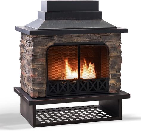 Sunjoy Outdoor Fireplace, Heavy Duty Patio Wood Burning Fireplace with Steel Chimney, Mesh Spark Screen Doors, Removable Grate and Fire Poker, Black.  I may earn a commission for any purchases that you make, with no additional cost to you. Mesh Screen Door, Outdoor Wood Burning Fireplace, Outdoor Stone Fireplaces, Fire Pokers, Outdoor Structure, Patio Fireplace, Backyard Fireplace, Outdoor Stone, Night At Home