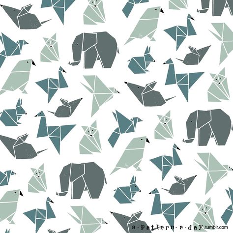 Origami animals pattern illustration Origami Birds, Origami Rose, Origami Patterns, Animals Pattern, Origami Animals, Pattern Illustration, Animal Pattern, Graphic Patterns, Textile Patterns