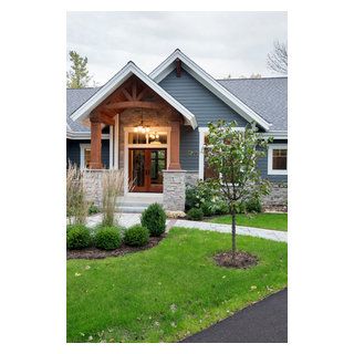 Indian Lore Residence - Craftsman - Exterior - Milwaukee - by Highland Builders LLC | Houzz Craftsman Home Exterior, Craftsman Style Doors, Craftsman Exterior, Craftsman Home, Craftsman Style Home, Craftsman Style Homes, Exterior Remodel, House With Porch, Home Exterior