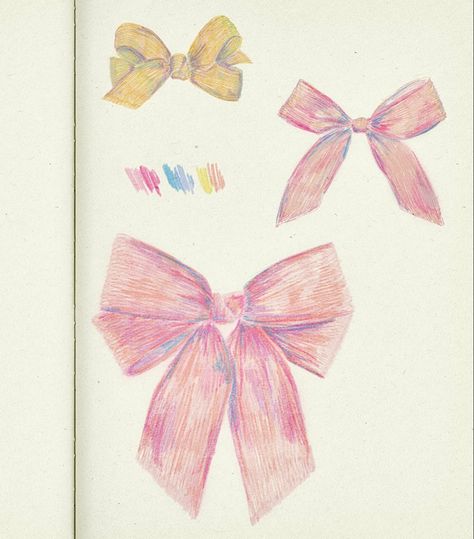 Colored, pencil, drawing, bow, illustration, digital drawing, pencil, drawing, glam, preppy, girly, aesthetic, cute, girly pop, pastel Bows, pink, bow, bow, drawing, procreate, sketchbook Page Moleskin Journal Art Inspiration Colored Pencil Sketchbook, Moleskin Journal, Procreate Sketchbook, Bow Illustration, Bow Drawing, قلادات متدلية, Pencil Sketchbook, Scrapbook Journaling, Pastel Bows