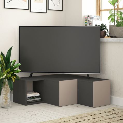 Large Corner Tv Unit, Tv Corner, Corner Tv Cabinets, Corner Tv Stands, Corner Tv Unit, Tv Stand Designs, Modern Tv Units, Suport Tv, Corner Tv Stand