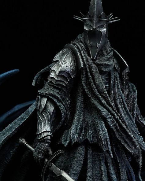 Witch King of Angmar from Lord of the Rings Model by @nomnomfigures_3dprint #3dprint #3dprintedmodels #3dprinting #modelphotography #3dprintedfigures #modelpainting #printandpaint #lordofthering #lordoftherings #witchking #witchkingofangmar #lotr #lotrwitchking Witch King Of Angmar Art, Witchking Lotr, The Witch King Of Angmar, Witch King Of Angmar, Witch King, Black Wizard, King Art, The Rings, Lord Of The Rings