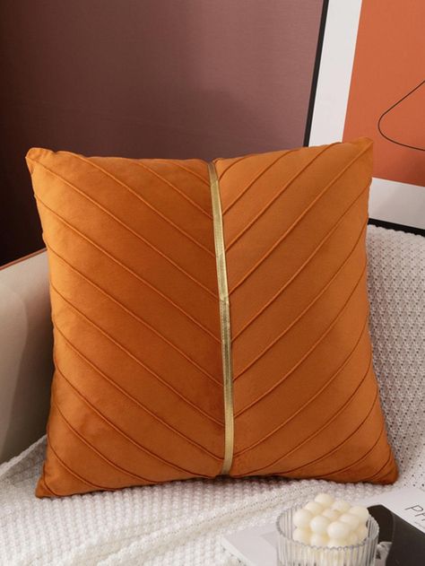 Orange Decor For Living Room, Orange Living Room Decor Ideas, Deco Orange, Couch Cushion Covers, Orange Throw Pillows, Living Room Orange, Bedroom Orange, Patio Pillows, Gold Bedroom