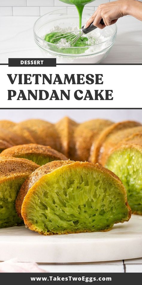 Vietnamese Honeycomb Cake Recipe, Vietnamese First Birthday Tradition, Pandan Honeycomb Cake Recipe, Vietnamese Honeycomb Cake, Banh Bo Nuong, Banh Tet Recipe, Coconut Pandan Cake, Vietnamese New Year Food, Vietnamese Cookies