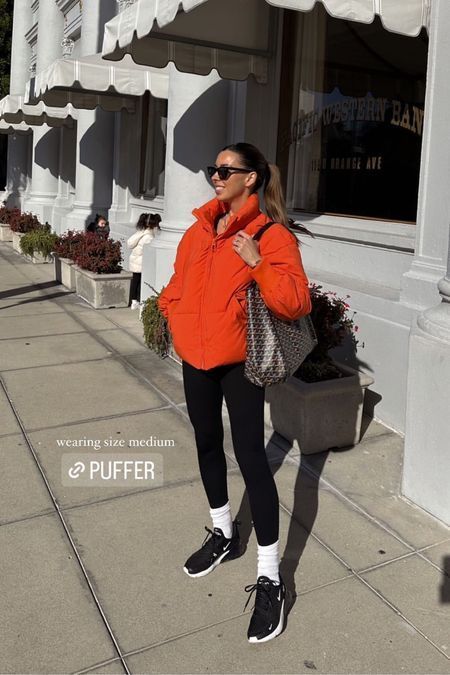 I'm obsessed with these Nike Air Max 270 sneakers in black and couldn't recommend them enough for good support and style. I paired them with high white socks, basic black leggings and this favorite red puffer jacket from Amazon. I love this sporty look, what do you think? | sporty, fashion, style, looks, inspiration, sneakers, shoes, puffer jacket, outfit, clothes Black Sport Shoes Outfit, Black Sneakers White Socks, Nike Black Shoes Outfit, Black Air Max 270 Outfit, Black Leggings White Socks Outfit, Black Air Max Outfit, High Socks Outfits Sporty, Black Shoes Outfit Sneakers, Outfits With Nike Air Max 270