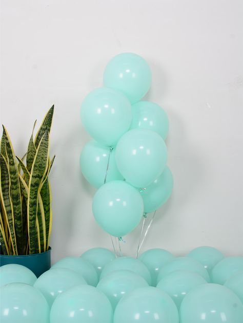 Mint Blue  Collar  Latex  Balloons Embellished   Event & Party Supplies Light Green Balloons, Mint Balloons, Pink Party Theme, Green Balloons, Pastel Mint Green, Green Balloon, Pastel Mint, Wedding Theme Colors, Pink Balloons