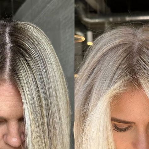 Root Smudge Blonde, Root Tap, Teasy Lights, Root Smudge, Blonde Hair With Roots, Bright Blonde Hair, Cool Blonde Hair, Blonde Roots, Shadow Root