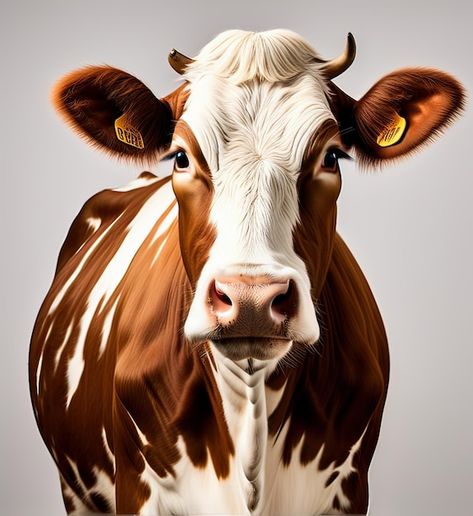 Photo closeup portrait of a brown and wh... | Premium Photo #Freepik #photo Brown And White Cow, White Cows, Photo Black White, Closeup Portrait, Dj Images Hd, Dj Images, White Cow, Premium Photo, 1 Million