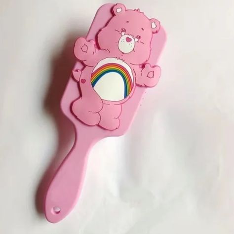 New Care Bear Pink Brush. Size Is 8.9”. Snuggle Nest, Pink Brush, Vintage Baby Boys, Detangling Hair, Bear Pink, Birth Announcement Boy, Pink Bear, Team Bags, Pink Teddy