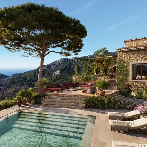 Berrow Projects: Developing Mallorca's finest properties Italy House, Italian Villa, Hus Inspiration, Mediterranean Home, Mediterranean Homes, Alam Yang Indah, Dream House Decor, Dream Home Design, House Inspiration