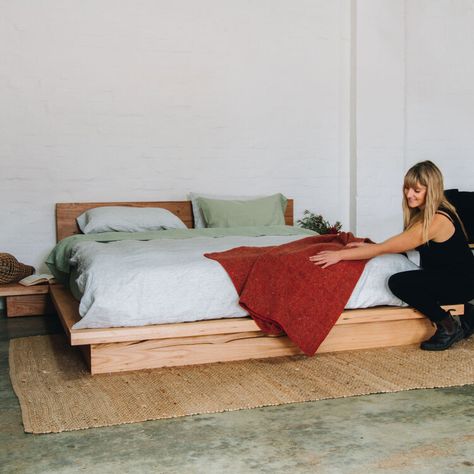 Al and Imo Custom Timber Furniture Homemade Bed Frame, Floating Bed Diy, Timber Bed Frame, Timber Bed Frames, Timber Bed, Big Bedroom, Low Platform Bed, Frame Projects, Drawer Bed