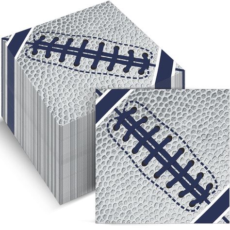 PRICES MAY VARY. 【Package Includes】You will receive 50 pieces Cowboys Football Game party paper napkins of 6.5inch; When expanded, each napkin measure about 33*33cm/13*13inch, large enough for you. 【Premium Material】All of our Blue & White football party napkins are made of quality paper, non-toxic, no smell, heat-resistant and durable. The pattern and color are well-printed and fade-resistant to provide you with a party full of cool cowboy football team party atmosphere. 【Vibrant Pattern Design】This Blue and gray football party napkins set is all designed in Colorful Stripes background and vibrant dallas Cowboys football patterns. Decorating your Cowboys Touch Down Dinner party with these disposable napkins can make your party game time looks more funny. 【Perfect Cowboys Football Party Co Cowboys Football Party, Dallas Cowboys Baby Shower, Dallas Cowboys Theme, Dallas Cowboys Birthday, Dallas Cowboys Party, Cowboy Football, Football Party Decorations, 60th Bday, Dallas Cowboys Baby