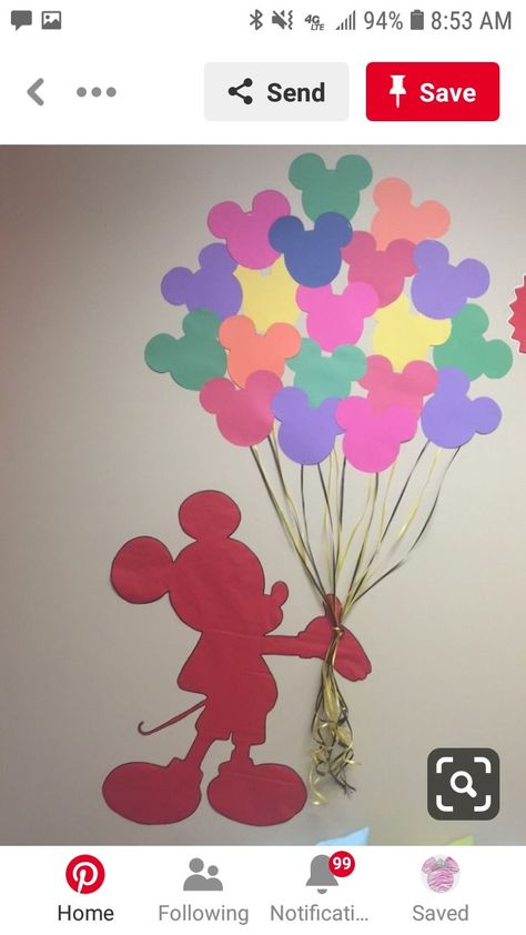 Disney Birthday Door Decorations, Disney Hall Decorations, Disney Day Decorations, Easy Mickey Mouse Painting, Disney Classroom Theme Decor, Disney World Party Decorations, Disneyland Themed Classroom, Mickey Mouse Clubhouse Classroom Theme, Disney Window Decoration Resorts Ideas