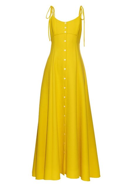 Yellow Evening Gown, High Garden, Yellow Long Dress, Empire Waist Evening Dress, Yellow Evening Dresses, Waistline Dress, Vestidos Maxi, Empire Waist Gown, A Line Long Dress