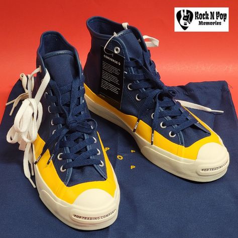 Limited Edition Converse Jack Purcell Pro Hi Top Pop Trading Company Canvas 169006c Brand: Converse X Pop Trading Company Mpn: 169006c Model: Jack Purcell Pro Color: Navy / Citrus / Egret Gender: Unisex Size: Men's 10 / Women's 11.5 / Eur 44 / Cm 28 Men's 10.5 / Women's 12 / Eur 44.5 / Cm 28.5 Men's 11 / Women's 12.5 / Eur 45 / Cm 29 Extra Laces Set And Dust Bag New With Box Converse Jack Purcell, Jack Purcell, Lace Set, Hi Top, Trading Company, Sneaker Collection, Converse Shoes, Mens Shoes Sneakers, Blue Yellow