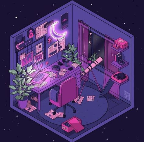 Kawaii Room Drawing, Isometric Art Room, Isometric Rooms, Isometric Room, Isometric Drawing, Racun Shopee, Isometric Art, Isometric Design, Isometric Illustration