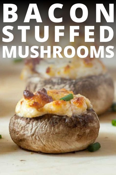 Bacon Cheese Stuffed Mushrooms, Pizza Stuffed Mushrooms, Stuffed Mushrooms Easy, Mushroom Appetizers, Cheese Stuffed Mushrooms, Keto Cream, Bacon Stuffed Mushrooms, Easy Bacon, Stuffed Mushroom