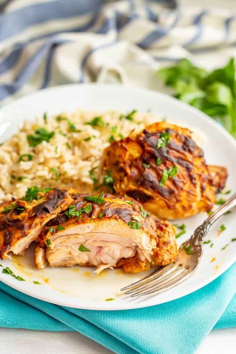 Dijon Air Fryer chicken thighs are perfectly seasoned, slathered with Dijon mustard and cooked in the Air Fryer until tender, juicy and browned. Dijon Chicken Thighs, Creamy Mashed Cauliflower, Air Fryer Chicken Thighs, Dijon Chicken, Easy Chicken Thigh Recipes, Chicken Thigh Recipes Oven, Chicken Thigh Recipes Baked, Easy Baked Chicken, Mustard Chicken