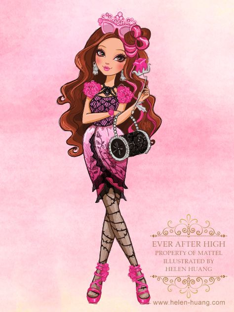 Ever After High Briar Beauty by Helen Huang Briar Ever After High, Briar Beauty Ever After High, Ever After High Briar Beauty, Villain Characters, Briar Beauty, Rosabella Beauty, Lizzie Hearts, Disney Characters Videos, Raven Queen