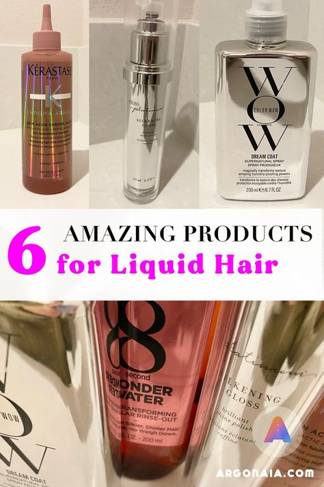 glass hair vs liquid hair Diy Hair Gloss, Super Shiny Hair, Sleek Back Hair, Chris Appleton, Hair Shine Spray, Silky Shiny Hair, Wow Hair Products, Glass Hair, Liquid Hair