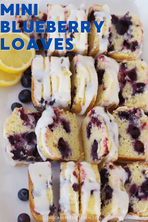 Mini Lemon Blueberry Bread Mini Lemon Blueberry Cake, Mini Loaf Bread Recipes, Lemon Loaf Bread, Lemon Blueberry Bread Recipe, Mini Loafs, Mini Breads, Mini Bread Loaves, Loaf Bread Recipe, Lemon Bread Recipes