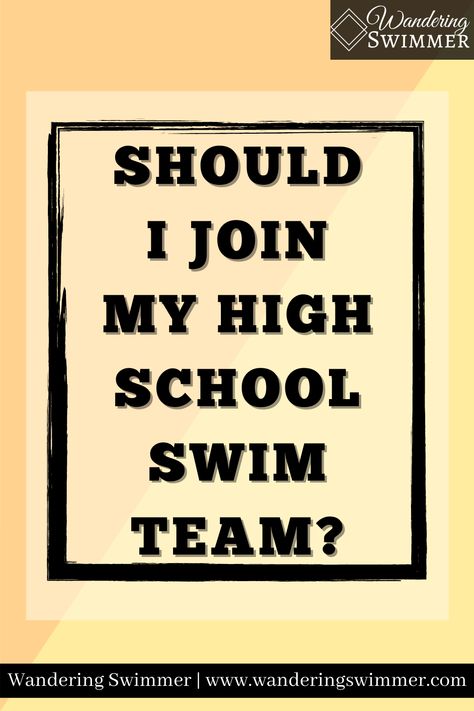 Looking to join your high school swim team? Before you sign up for the team, here are some things to consider before making the commitment. High School Swim Team, Swim Season, Swim Meet, Sports Awards, High School Sports, Swimming Workout, Swim Team, Easy Day, Swim Sets