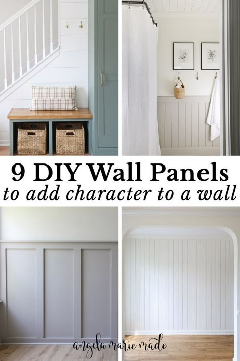 9 DIY wall panels to add character to a standard wall Easy Wall Paneling, Diy Wood Panel Wall, Wall Boards Panels, Cheap Wall Covering, Diy Wall Panels, Paneling Sheets, Basement Living Room Ideas, Basement Bathrooms, Bar Decor Ideas