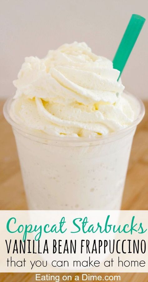 Vanilla Bean Cream Frappachino, Homemade Vanilla Bean Frappachino, How To Make Vanilla Bean Frappachino, Frappachino Starbucks, Vanilla Bean Frappachino Recipe, Vanilla Bean Frappachino, Frappachino Recipe, Vanilla Bean Frap, Vanilla Bean Frappuccino Recipe