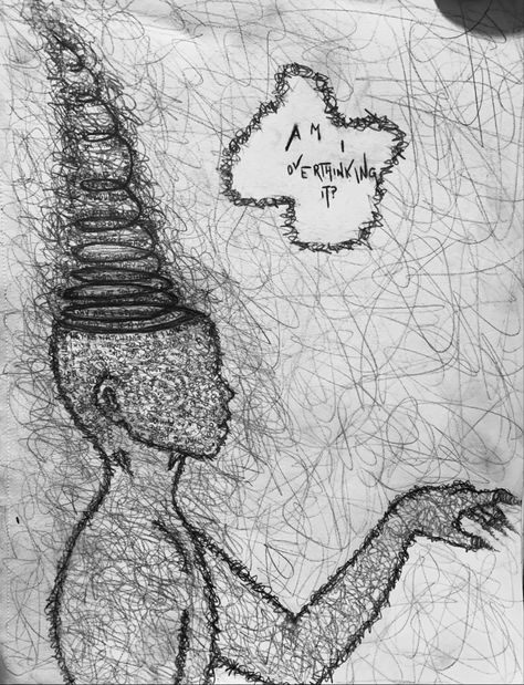 #scribbles #art #drawing #overthinking #overthinker #scribbleart Overthinker Art Drawing, Scribbles Art, Scribble Art, Book Art Drawings, Book Ideas, Art School, Art Drawing, Book Art, Sketch Book