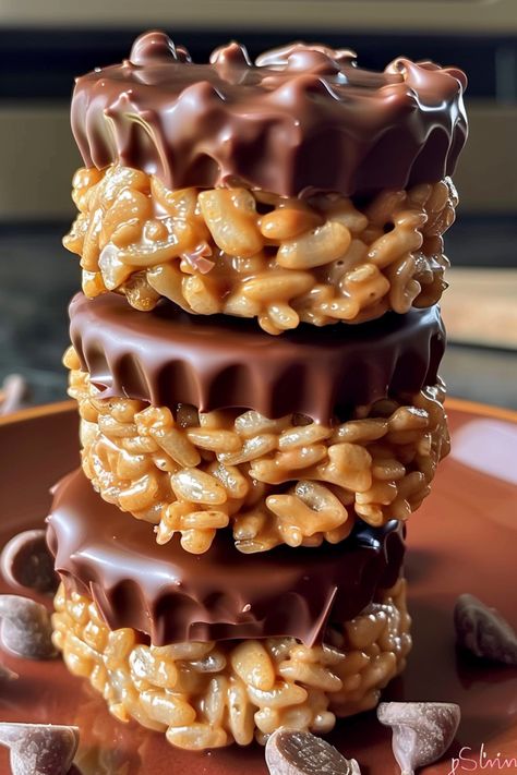 Reeses Peanut Butter Rice Krispie Treats, Chocolate Peanut Butter Rice Krispy Cups, Chocolate Peanut Butter Rice Krispie Cups, Peanut Butter Rice Krispie Cups, Chocolate Rice Krispie Peanut Butter Cups, Peanut Butter Rice Crispy Treats Recipe, Peanut Butter Cup Rice Krispie Treats, Chocolate Protein Crunch Cups, Chocolate Peanut Butter Rice Crispy Cups