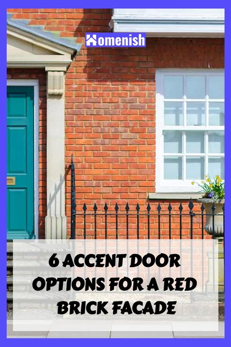 The timeless beauty of red brick houses calls for a front door color that complements their classic aesthetic. In this article, we explore six accent door colors that can elevate the look of your brick abode. Teal Front Door Red Brick House, Door Colors For Orange Brick House, Front Door Colors Red Brick, Red Brick House Door Colors Front Entry, Door Color Brick House, Red Brick Blue Siding, Red Brick Door Color, Blue Door Brick House, Accent Door Colors