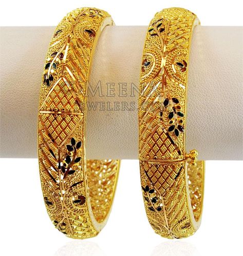 22K Meenakri Gold Kada (1Pc) ( Kadas ) Kangan Gold, Gold Kangan, Gold Kada, Gold Bangles For Women, Perhiasan India, Gold Bangle Set, Gold Bridal Jewellery Sets, Gold Pendant Jewelry, Gold Bride Jewelry