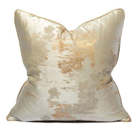 Kisses of gold  The pictures do not do this pillow justice This is the perfect pillow cover if you need just a hint of gold here and there. The accents of gold that surround this pillow is gorgeous!!  This is bound to make any bedroom or living room pop.  This design is sure to have your guests asking where did you get that beautiful pillow from!  - Made of 100% polyester. - Zipper closure. - Insert 20'' inch (sold separately).   - Machine wash. - Imported. - Sold as individual covers Gold And Cream Pillow, Cream And Gold Bedroom, Gold Accent Pillows, Gold Pillow Covers, Cream Pillow Covers, Gold Pillow, Gold Throw Pillows, Cream Pillows, Cushion Cover Designs