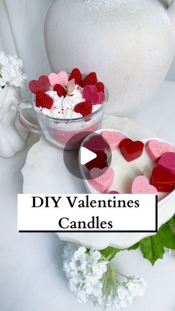 Micah Enriquez on Instagram: "2 DIY Valentine’s Day candles. Which one is your favorite? Be sure to check out my girl @_jenmagic_ DIY Valentines candle! Some of the items are from the Dollar Tree, including the tall pink candles, the short red candles and the clear mug. I used whipped wax for the frosting. Happy to answer any questions you have! I’ve made many candles before but nothing this complicated. It actually wasn’t too hard, so give it a try. 💗 #asmr #diycandle #valentinesday #diyvalentine #DIY #diycandles #diydecor #diyhomedecor #thatgirl #viral #aesthetic #pinkvibes #girlygirl #asmrsounds #asmrcrafts #satisfying #diyideas #coquette #coquetteaesthetic #dollartree #dollartreediy" Diy Valentines Candles, Valentine Candles Ideas, Valentines Candles Ideas, Dollar Tree Valentines Diy Ideas, Coffee Cup Candles, Heart Shaped Candle, Clear Mug, Many Candles, Viral Aesthetic