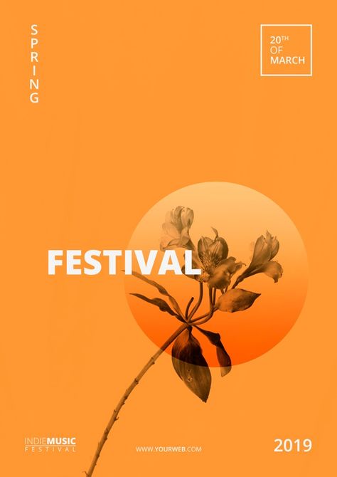 Peaceful Graphic Design, Poster Design Flower, Spring Design Graphic, Spring Poster Design, Spring Design Ideas, Flower Poster Design, Spring Graphic Design, Best Poster Design, Festival Graphic Design