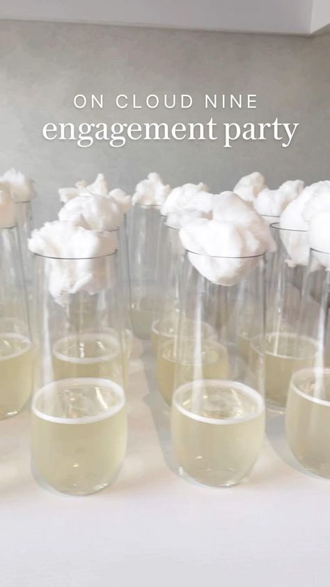 Cloud Nine Engagement Party, Cloud 9 Bachelorette Party, Engagement Party Diy, Engagement Party Themes, Engagement Party Planning, Bridal Shower Inspo, Engagement Dinner, Bachelorette Party Planning, Bridal Bachelorette Party