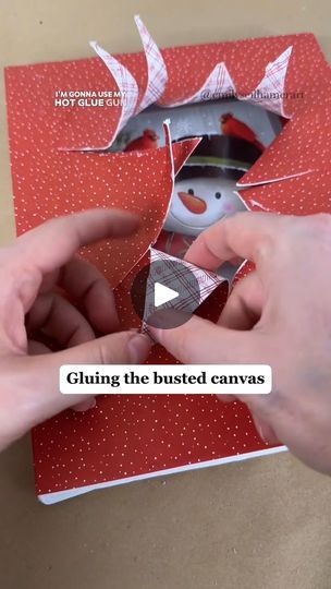 8.1K views · 77 reactions | [clip] How to glue the opening to a "busted canvas" ✂🎨 #howto #craft #diyideas #easycrafts #artsandcrafts | Emily Seilhamer Art | Emily Seilhamer Art · Original audio Christmas Busted Canvas, Busted Canvas Art, How To Make A Busted Canvas, Busted Canvas Tutorial, Busted Canvas Crafts Diy, Busted Canvas Crafts, Busted Canvas, Christmas Printable, Only Child