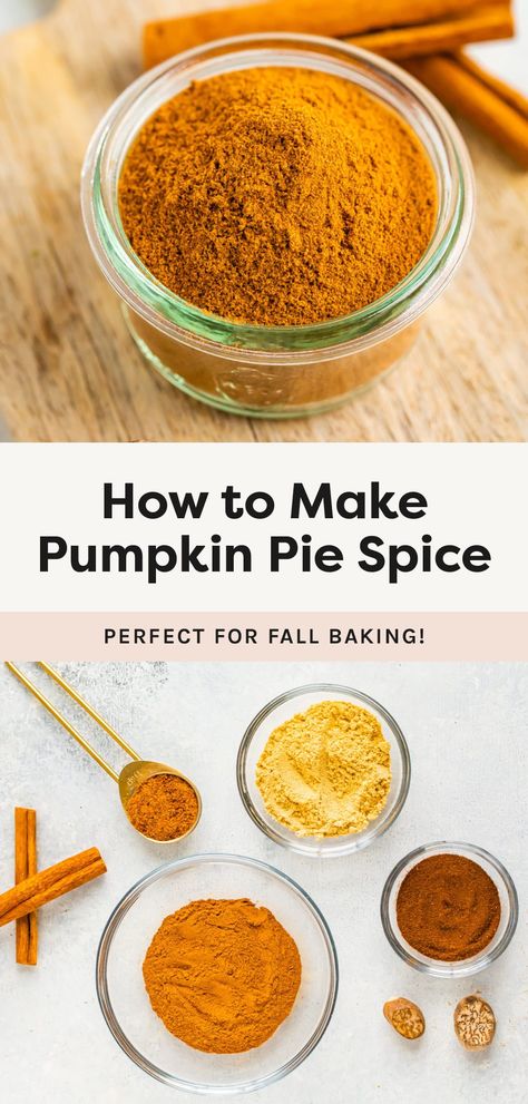 How to make homemade pumpkin pie spice with cinnamon, ginger, cloves and nutmeg. Perfect for fall baking! Make Pumpkin Pie Spice, Homemade Pumpkin Pie Spice, Homemade Pumpkin Pie, How To Make Pumpkin, Homemade Pumpkin, Bird Food, Baked Oatmeal, Pumpkin Pie Spice, Fall Baking