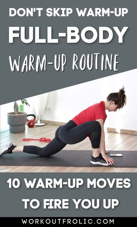 Give this quick and effective warm-up for home workouts a try - 10 minutes is all you need! A good warm-up prevents injuries and boosts performance! Pre Workout Warm Up Routine, Gym Warm Up Exercises, Work Out Warm Up, Workout Warm Up Exercises, Warm Up Exercise Before Workout, Warm Ups Before Workout, Warm Up Workout, Gym Warm Up, Warm Up Exercise